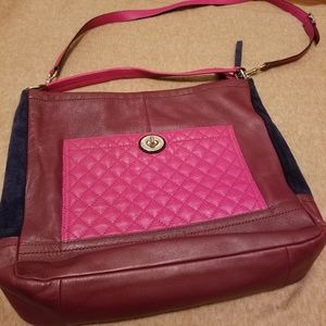 Red colorblock coach crossbody